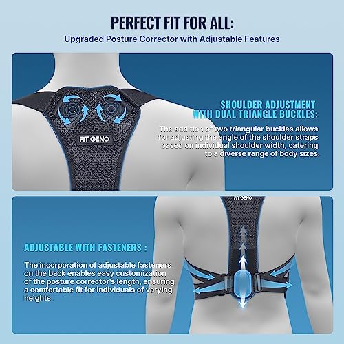 Fit Geno Posture Corrector, Back Support Brace with Lumbar for Men Women - Image 4