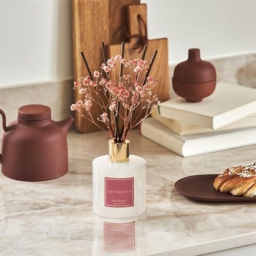 COCORRÍNA Reed Diffuser - Red Berries 6.7 fl oz Reed Diffuser with Sticks, Home Bedrrom Bathroom Shelf Decor - Image 5