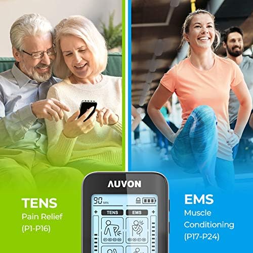 AUVON 4 Outputs TENS Unit Muscle Stimulator for Pain Relief, Large LCD - Image 5