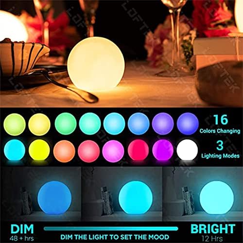 LOFTEK Floating Pool Lights, 6-inch Rechargeable LED Ball Light, Hangable - Image 2
