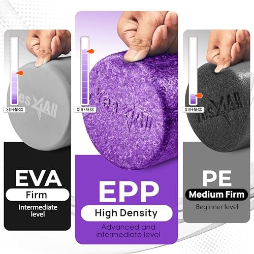 Yes4All High-Density EPP Round Back Roller Foam, Exercise Foam Roller for Yoga, & Pilates, Multiple Sizes and Colours, Purple - 24 inches - Image 2