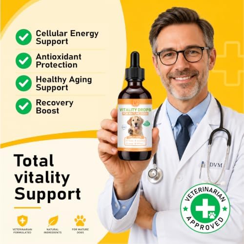 Mature Dog Vitality Drops with NMN,NAD+ & CoQ10-Longevity Supplement,Healthy Aging,Cellular Energy & Antioxidant Support -60ml（2 FL OZ） - Image 3