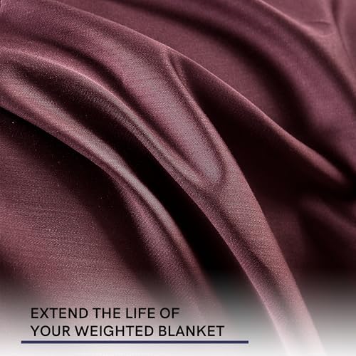 YnM Exclusive Cooling Duvet Cover for Weighted Blankets with 16 Strings (Rose Purple, 48"x72") - Image 4