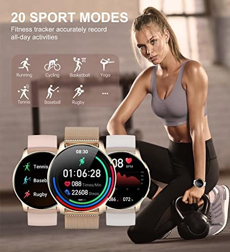 Iaret Smart Watch for Women (Answer/Make Call), Fitness Tracker for Android and iOS Phones Waterproof Smartwatch with 1.32" HD Full Touch Screen AI Voice Control Heart Rate Sleep Monitor Pedometer - Image 5