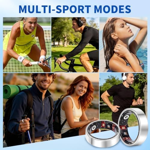 Smart Ring Fitness & Sleep Tracker HR Monitor (Silver, 11) - Image 5