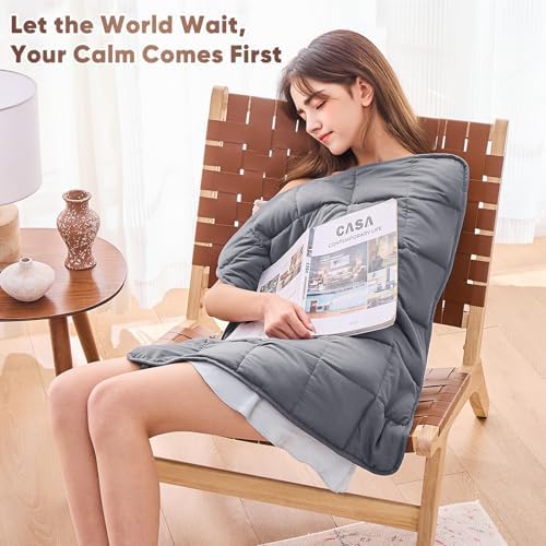 Weighted Blanket for Adults 5lbs, 29"x33", Cooling Heavy Throw Blanket, Microfiber Soft Big Blankets Weighted Comforter, Grey - Image 2