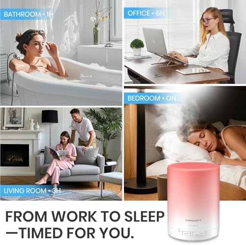 URPOWER 300mL Essential Oil Diffuser Ultrasonic Aromatherapy Diffuser - Image 6