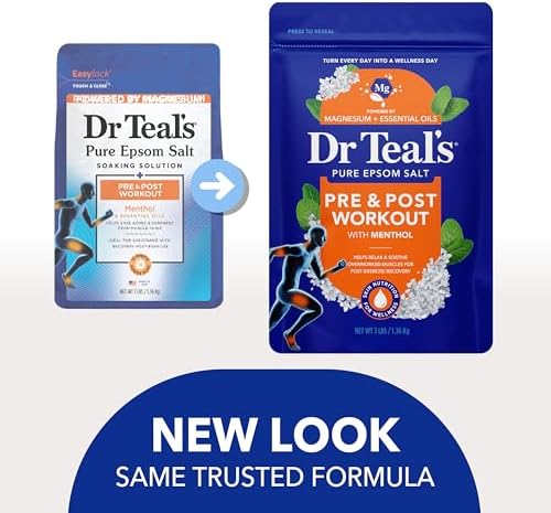 Dr Teal's Epsom Salt Magnesium Soak, Pre & Post Workout with Menthol & Essential Oils, 3 lbs - Image 3