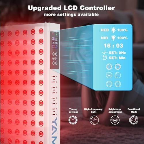 Infrared & Red Light Therapy Device for Face & Body – High Power LED Panel Lamp for Anti-Aging, Pain Relief, Skin Recovery & Home Spa Relaxation – YA120 - Image 3