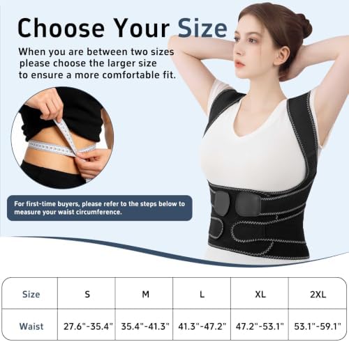 Back Brace Posture Corrector for Women and Men Upgraded Dynamic Traction Correction System Adjustable Shoulder Support Straightener Helps Reduce Upper Lower Back Pain Suitable for Hump Scoliosis Black Small - Image 5