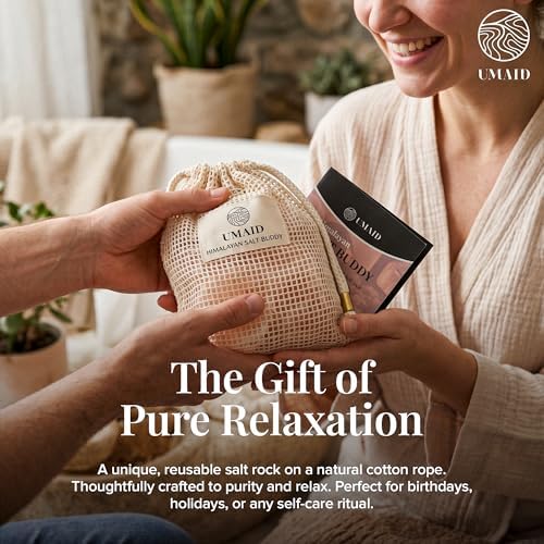 UMAID Himalayan Pink Salt Rock for Shower & Bath – Salt Buddy® 2 lb Hanging Mineral Stone for Spa-Inspired Relaxation, Self-Care & Bath Soaks, Unique Wellness & Home Spa Gifts for Men & Women - Image 6