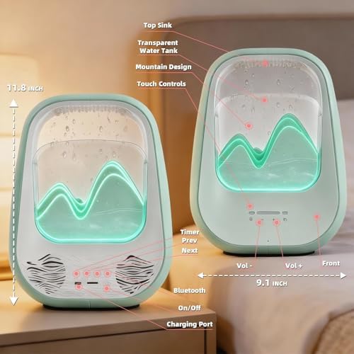 8-in-1 White Noise Sound Machine with Rain Drop Real Sound, Green - Image 3