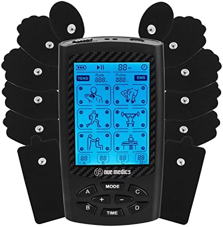 NueMedics Tens Unit with 4 Channel, EMS Muscle Stimulator for Pain Relief Therapy, 24 Massage Modes, Rechargeable, 12 Pads - Image 2