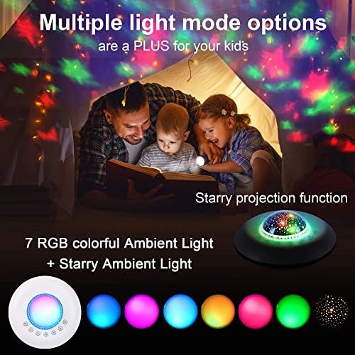 FamiSym White Noise Machine for Kids, Sound Machine Baby with 7 Starry Ambient Night Light, 28 Soothing Sounds Sleep Noise Machine Maker Ideal Gifts for Kids Adults Bedside Travel Nursery - Image 4