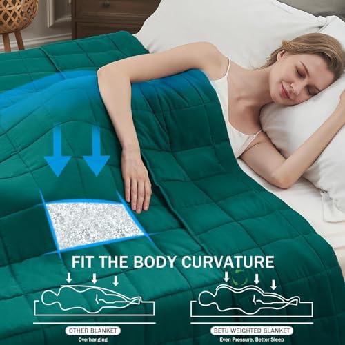 Weighted Blanket for Adults 20lbs, 48"x72", Twin Full Size Cooling Heavy Throw Blanket for 180-220lbs, Microfiber Soft Big Blankets Weighted Comforter, Green - Image 2