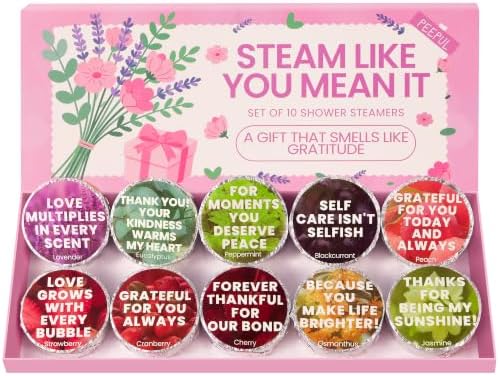 Shower Steamers Aromatherapy Birthday Gifts for Women - 10 Pack,Gifts for Wife Mothers Daughter Sister Stress Relief & Deep Relaxation Self Care Home Spa Essential Various Scents by PEEPUL