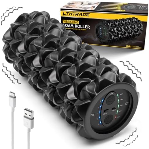 Vibrating Foam Roller, 5-Speed Electric Roller, Rechargeable by LTHTRADE