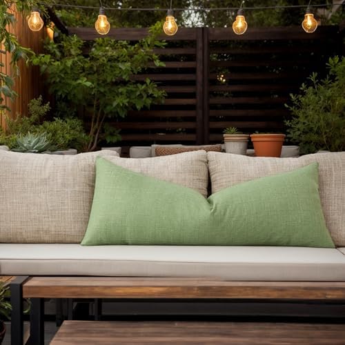 Kevin Textile Outdoor Waterproof 14”x36” Pillow Cover 1 Pack, Sage Green - Image 5