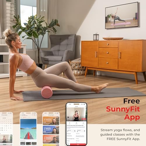 Sunny Health & Fitness 24" Pink High-Density Yoga Foam Roller - Image 6
