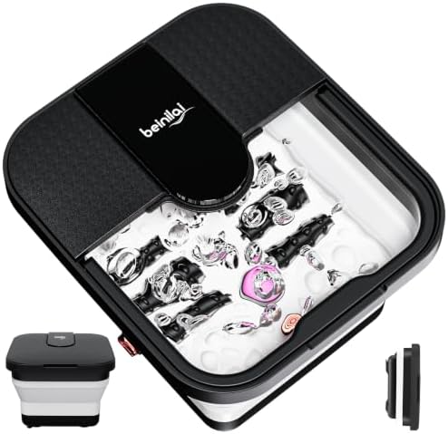 Beinilai Collapsible Foot Spa, Foot Bath with Heat/Massage/Bubble (Black) by Beinilai