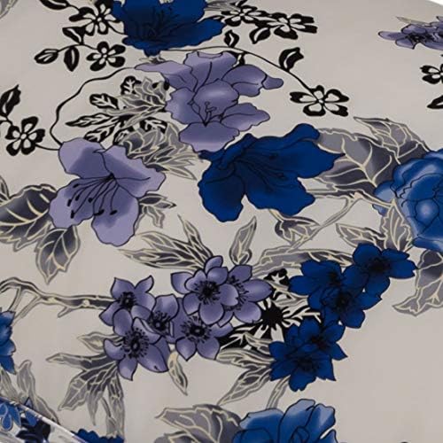Mulberry Silk Pillowcase for Memory Foam, Neck & Cervical Pillow (Blue Flowers, 24" x 14" x 4.7"/3.9") - Image 2