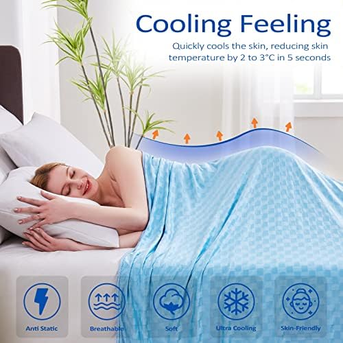 Topcee Cooling Blanket, Summer Cooling Blankets for Hot Sleepers, Arc-Chill Q-Max>0.5 Cool Fiber, Oeko-TEX 100% Certified, Soft, Breathable, Double-Side Bed Throw,Keep Cool for Adults Kids 90"x108" - Image 2