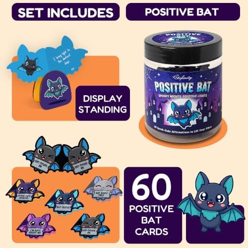 Positive Bat Gifts Horror Gifts for Women, Spooky Halloween Jar for Man - Image 2