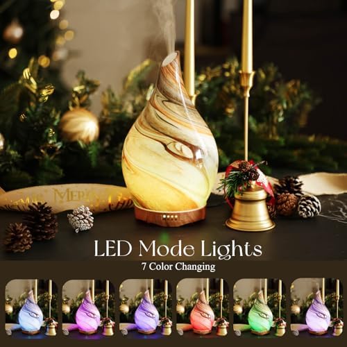 Porseme Essential Oil Diffuser 280ml Handmade Glass Diffuser 7H Runtime - Image 2