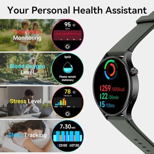 Smart Watch for Men Women,Compatible with Android Phones iPhone (Green) - Image 5