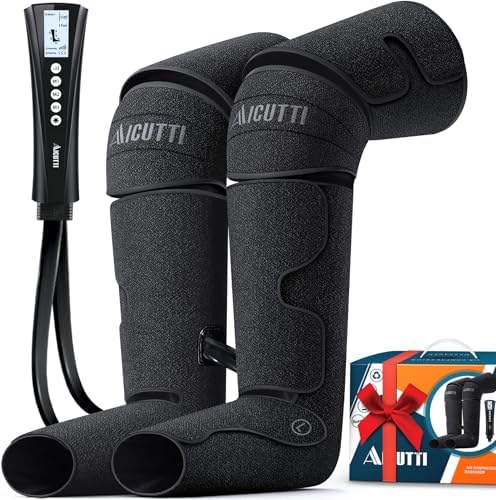 Air Compression Leg & Foot Massager with Heat – Relief for Circulation, Fatigue & Tension – Gifts for Men Women Mom Dad Husband Wife Her Him – Ideal for Mothers Day, Fathers Day, Christmas & Birthdays by AICUTTI