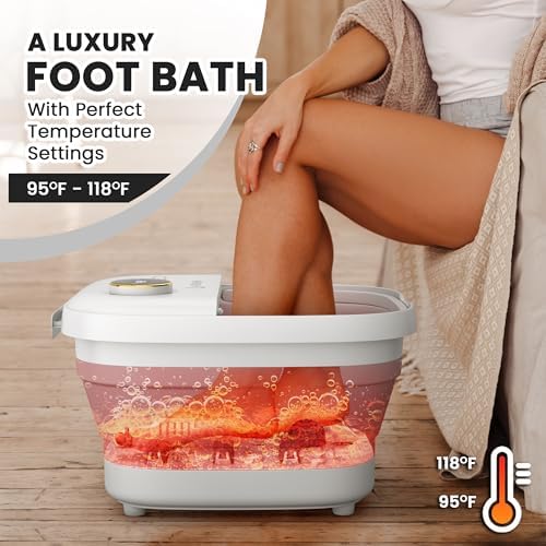 Gideon Foot Spa Massager & Heated Foot Bath, Luxury Therapeutic Massager with Lights and Bubbles - Image 3
