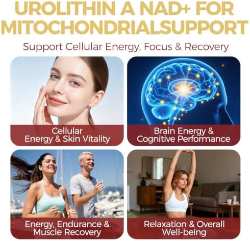 Urolithin A Supplement with NAD+, Resveratrol, CoQ10 & PQQ, High Potency 12-in-1 Longevity Formula, Mitochondrial Support for Healthy Aging, Energy & Muscle Strength, 120 Softgels - Image 6