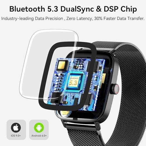 Tensky Smart Watch for Women Men, 1.85" HD AMOLED Fitness Tracker (Answer/Call) with 24/7 Heart Rate/Sleep/SpO2 Monitor for iPhone & Android, 120+ Sports Modes Smartwatch with IP68 Waterproof - Image 2