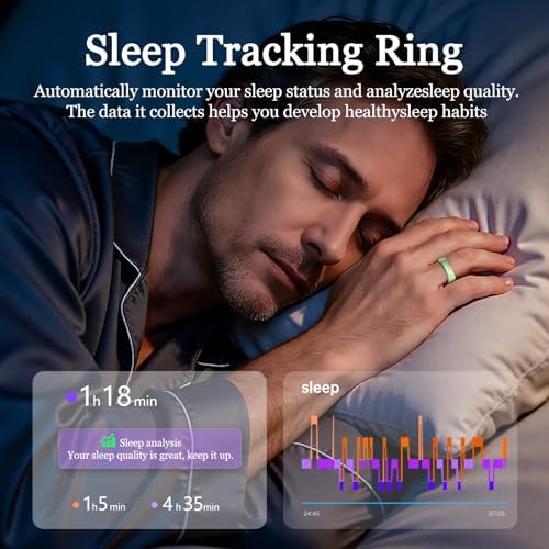 Smart Ring for Women & Men, Health Tracker Ring with Heart Rate, Blood Oxygen,Blood Pressure, IP68 Waterproof Fitness Ring, Sleep Tracker for iPhone and Android, No APP Fee - Image 4