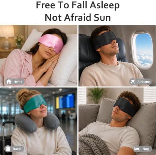 Soft Sleep Mask, Blackout Eye Mask for Side Sleepers for Women Men - Image 7