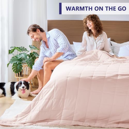 yescool King Size Weighted Blanket for Adults (20 lbs, 80” x 87”, Pink) Cooling Heavy Blanket for Sleeping Perfect for 190-210 lbs, Breathable Blanket for Adults & Couple All Season, Machine Washable - Image 4