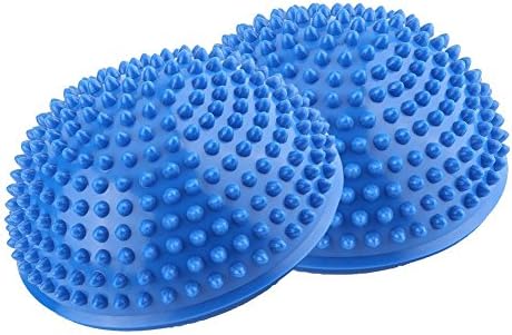 VGEBY1 PVC Semi-Circular Durian Ball Inflatable Half Yoga Balls Massage Point Fitball Exercises Trainer Fitness (Blue) by Unknown