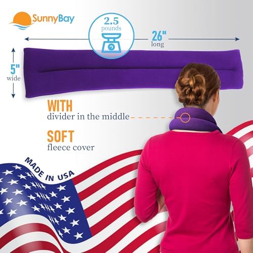 SunnyBay Heating Pad, Neck and Shoulder Wrap, 26x4 inch, Purple - Image 2