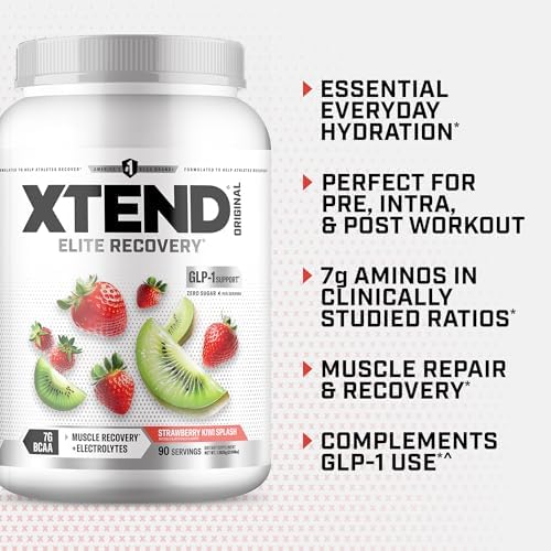 Xtend Original BCAA Powder with Zero Sugar, Strawberry Kiwi Splash, 90 Serv - Image 4