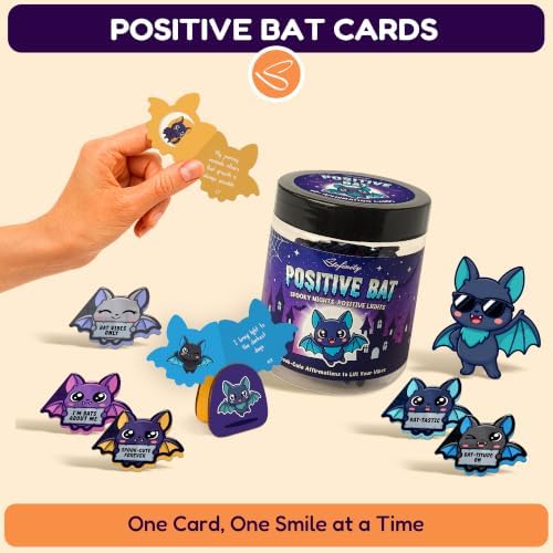 Positive Bat Gifts Horror Gifts for Women, Spooky Halloween Jar for Man - Image 3