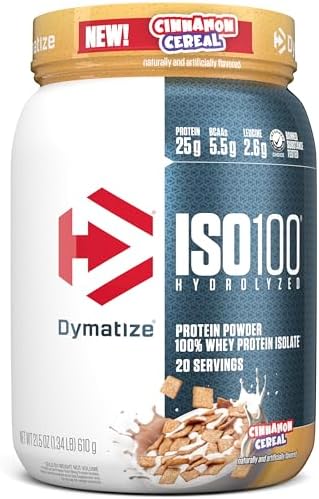 Dymatize ISO100 Protein Powder, 100% Whey Isolate, Cinnamon Cereal by DymatizeNutrition