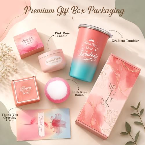 Christmas Birthday Gifts Set for Women Pink Self Care Spa Gift Basket Set - Image 7