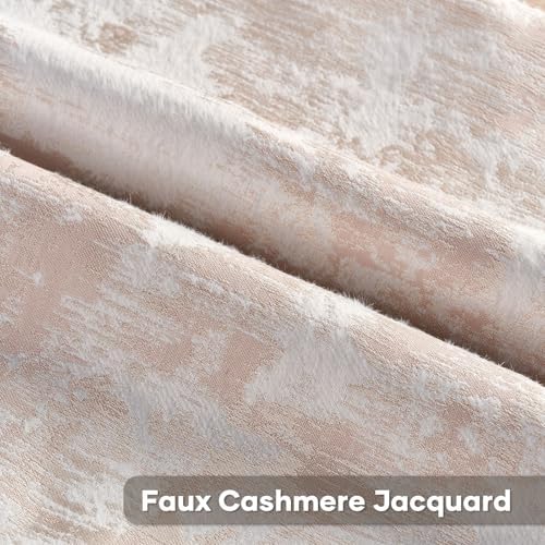 FUTEI Pack of 2 Faux Cashmere Throw Pillow Covers 22x22 Inch, Pink White - Image 2