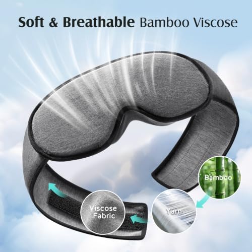 YFONG Sleep Mask for Side Sleeper Women Men, Soft Breathable Bamboo Viscose - Image 3