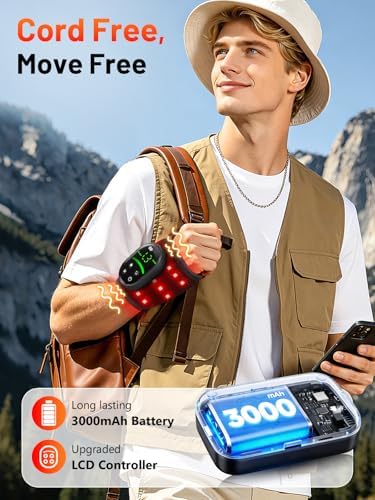 Cordless Red Light Therapy for Wrist Pain with Heat & Massage, 660nm& 850nm - Image 5