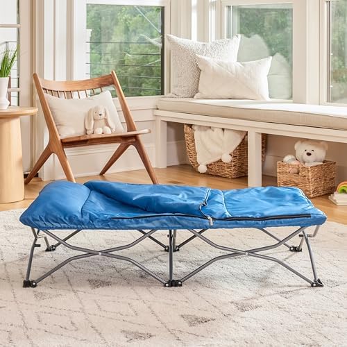 Regalo My Cot Deluxe Portable Toddler Bed, Indoor/Outdoor Kids Nap Cot with Sleeping Bag & Pillow, Lightweight Folding Travel Design for Home, Daycare, Camping & Sleepovers, Ages 2-5 - Image 3