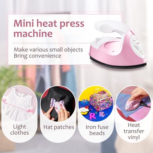 Honoson Mini Craft Iron with Charging Base Tiny,Light Pink - Image 5