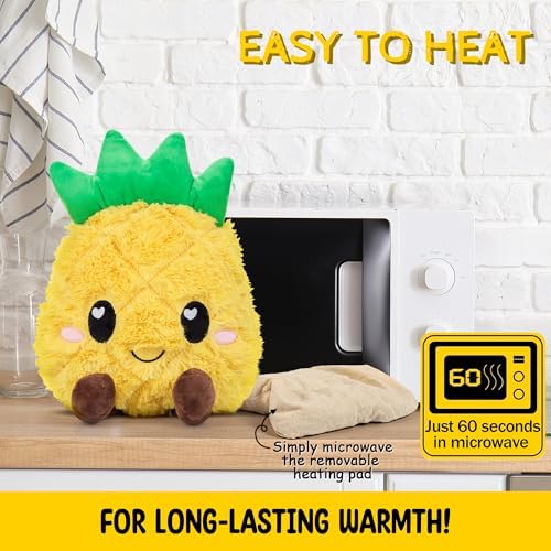 Pineapple Microwavable Unscented Heating Pad for Women and Kids- Cute Soft Cozy Pillow Plush Heatable Warm Stuffed Animals - Kawaii Hot and Cold Plushie Food Toy - Pineapple Gifts for Girls and Boys - Image 6