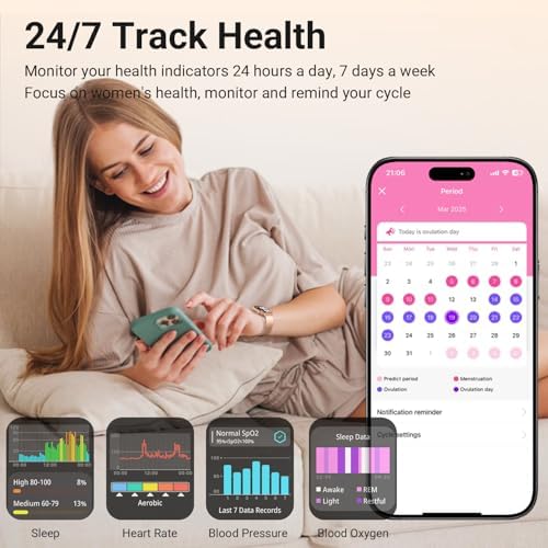 Smart Watches for Women - 1.83'' HD 2026 Fitness Tracker with Answer and Make Calls with 120+ Sport Modes IP68 Waterproof Heart Rate Sleep SpO2 Monitor and Compatible iPhone and Android (Gold) - Image 4