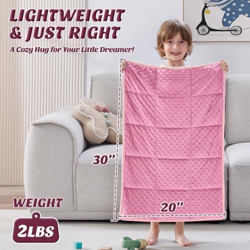 anfie Weighted Blanket(20"x30" 2lbs) Weighted Blanket Cooling Blanket for Resting,Throw Size Breathable Blanket with Premium Glass Bead(Pink) - Image 3